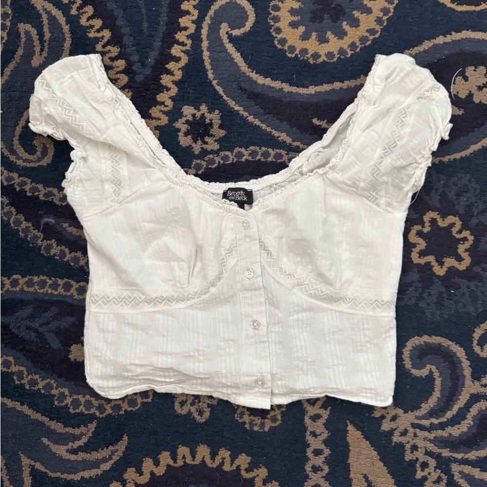 PacSun Cream Off-Shoulder Blouse